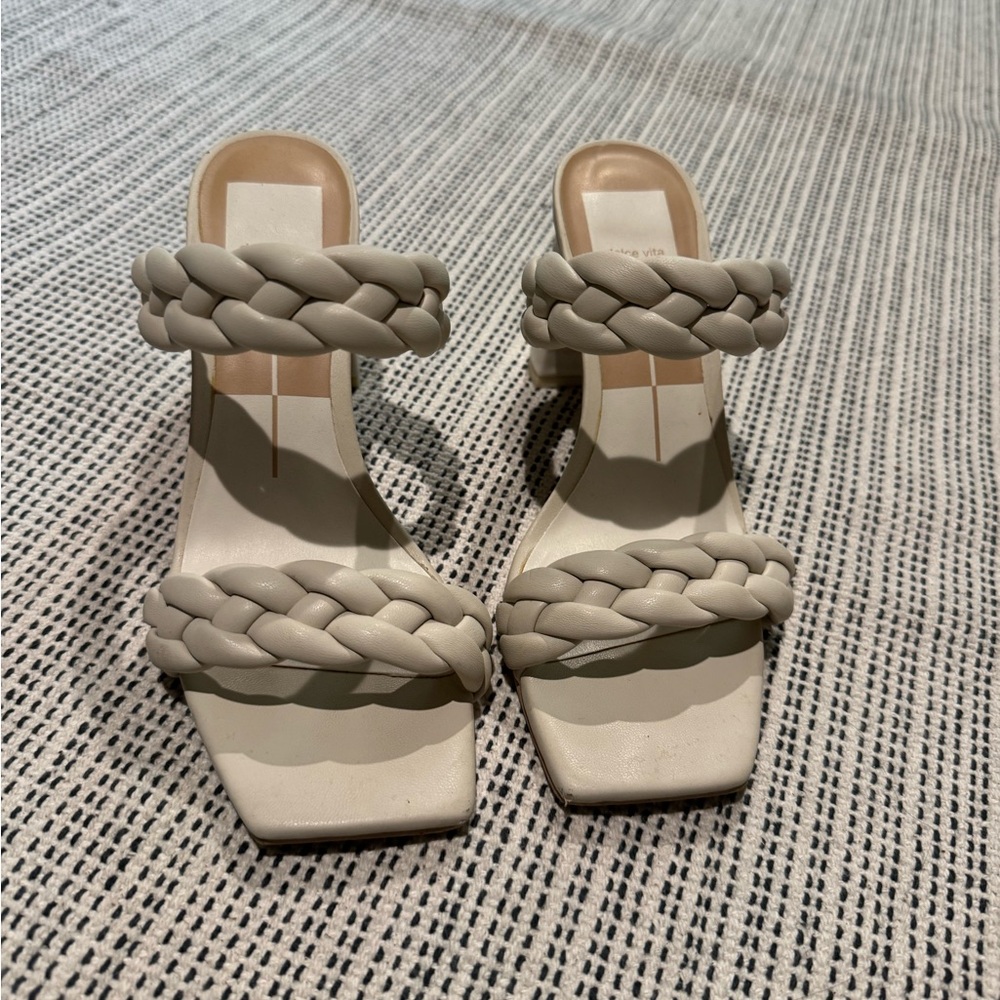 Dolce Vita Cream Braided Strap Sandals